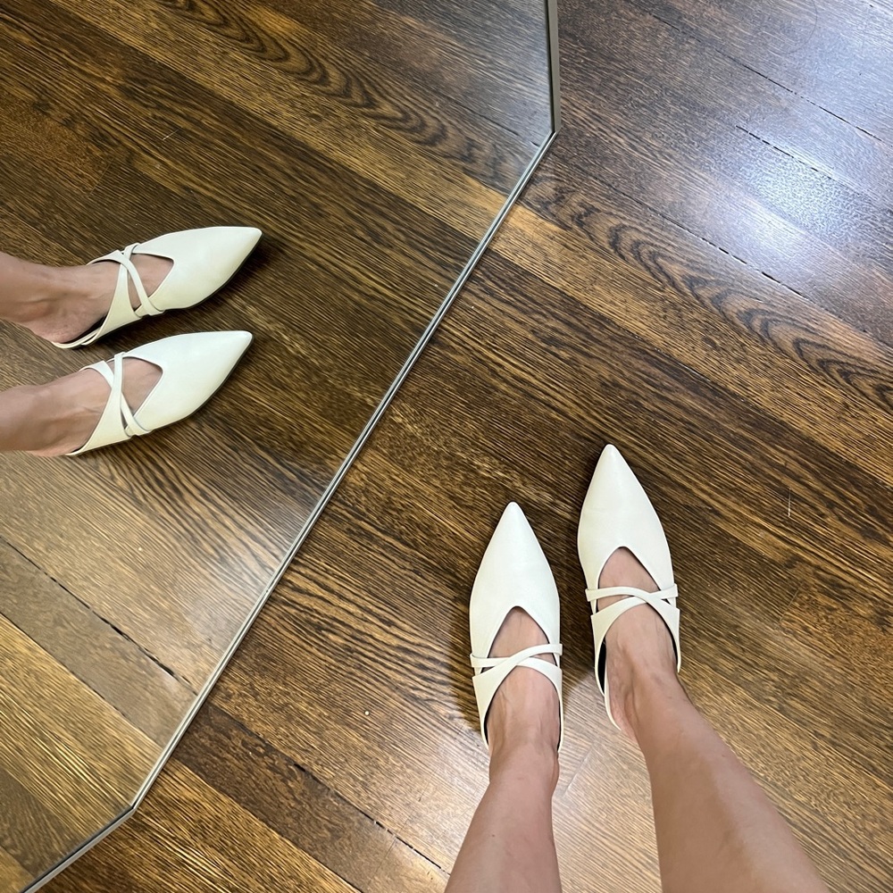 Reike Nen white flat mules fits 35.5 or 5.5